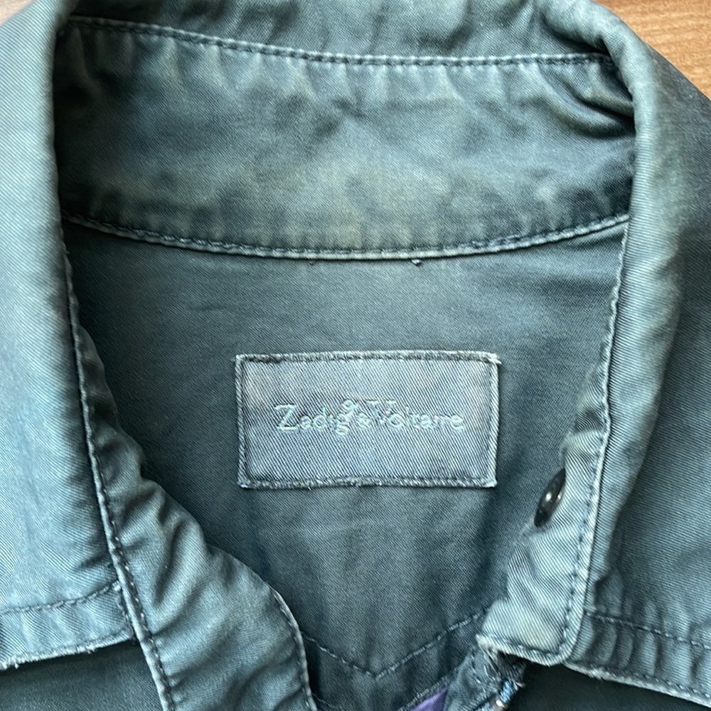 ZADIG & VOLTAIRE women’s slim, fit army, green jacket, size small - Picture 2 of 5